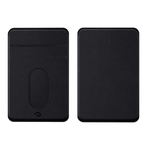 pitaka magez card sleeve 3.0, With MagSafe, Soft Touch PU Leather, Magnetic Connectivity, Slim Magnetic Stripe Cards Compatible, Can Hold 2 Bank Cards or 4 Business Cards, Black Pitaka MagEZ Card Sleeve
