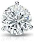 14k White Gold 3-Prong Martini Diamond SINGLE STUD Earring (1/8-1 ct, H-I, I2-I3) Screw-Back