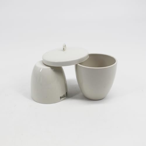50ml Porcelain Crucible with Lid, 2.1 x 1.8 53mm x 46mm, Smooth Non-Stick Surface, for Lab Heating, Evaporation, and Concentration 50ml