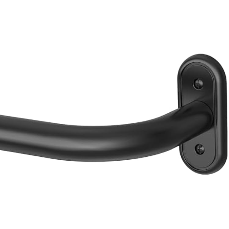 Curtain Rods for Windows 66 to 120 Inch, Black Wrap Around Blackout Curtain Rod, 1 Inch Adjustable Long Heavy Duty Room Darkening Window Treatment Rods for Bedroom, Living Room, Sliding Door
