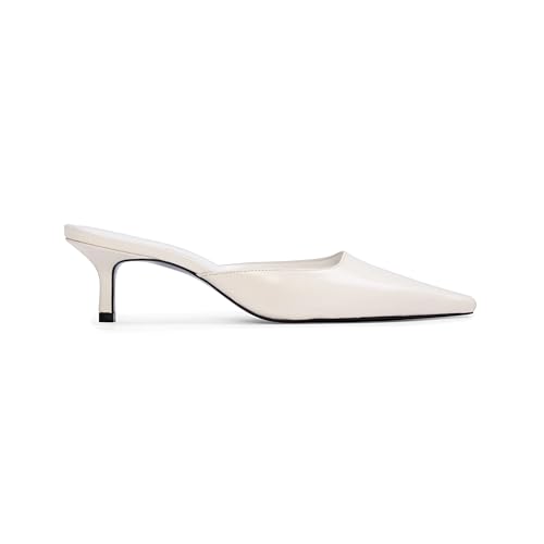Suede Kitten Heels for Women Mule Heels Closed Pointed Toe Heeled Sandals Slip On Shoes Party Dressy