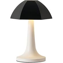 Umbrella Table Lamp with Touch Control Decorative Rechargeable Night Light Non-Slip Base USB Bedroom Living Room(Black)