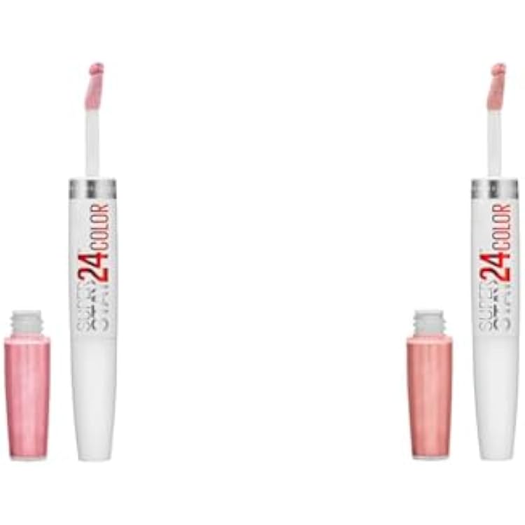 MAYBELLINE Super Stay 24 Long Lasting Liquid Lipstick with Balm, So Pearly Pink and Constant Toast Shades, 1 Count Each