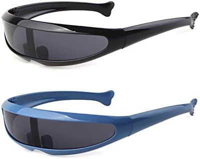 KFPH Futuristic Narrow Sunglasses Robot Space Rave Futuristic Glasses Personality Cosplay Cyclops Cool Glasses