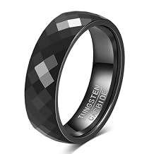 VQYSKO 4mm 6mm Tungsten Carbide Wedding Band Ring fo Woman | Gold Dome Polished Tungsten Carbide Band Ring fo Man | Comfort Fit for Size 5-14