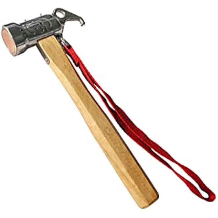 CAMPINGMOON Camping Hammer Peg Tent Stake Hammer Stainless Steel Built-in Pure Copper Head Wood Hand with Tent & Tarp Stake Remover C5