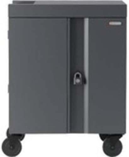Bretford Cart (Charge only) for 32 Tablets/notebooks (pre-Wired) - Lockable - Welded Steel - Charcoal - Output: AC 120 V