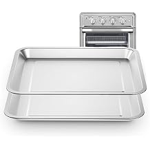 Baking Sheet Pan for Cuisinart Toaster Oven Tray,air fryer tray replacement for Cuisinart Air Fryer TOA-060 and TOA-065 TOA-70,Cookie & Bread Baking Pan (12.4x11inch) 2 PCS