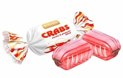 Roshen Crabs Caramel Candy, Kosher and Halal, Delicious, Flavorful Sweets Bulk Candy (1kg/2.2lb)