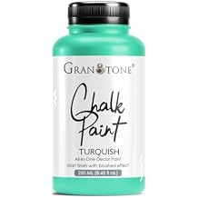 GRANOTONE Chalk Paint Matt Finish Water Based Acrylic Paint 8.5 fl oz 250 ml Turquish Colour for Furniture Wood Walls Metal Glass Paper Fabric Canvas Maximum Coverage for Kids and Adults Made in India