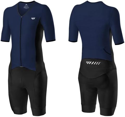 Logas Mens Triathlon Suit Trisuit Race Skinsuit Cycling Speed Suit Swimskin Bike Swim Run