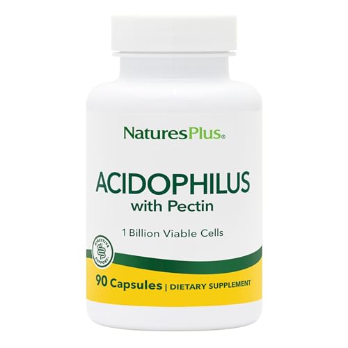 NaturesPlus Acidophilus with Pectin - 90 Capsules - Probiotic Supplement with 1 Billion Viable Cells & Pectin - Vegan, Gluten Free - 90 Servings