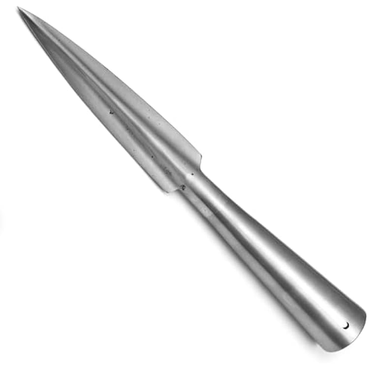 Armory Replicas - Tempered High Carbon Steel Medieval Throwing Spear Head - Hand Forged Polished Functional Knight Hengist Spear Head - Shaft Not Included, Silver
