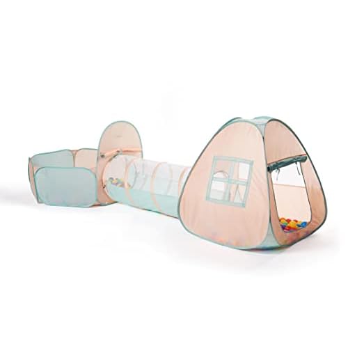 UTEX 3 in 1 Pop Up Play Tent with Tunnel, Ball Pit for Kids, Boys, Girls, Babies and Toddlers, IndoorOutdoor Playhouse