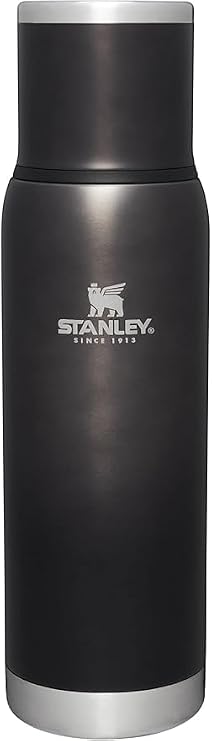 Stanley Adventure-To-Go Vacuum Bottle 1.1 qt | Wide Mouth with Leakproof Cup Lid | Keep Drinks Hot or Cold | Packable for Travel | Insulated Stainless Steel Thermal Bottle | BPA-Free | Charcoal Glow