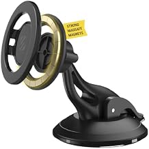 Scosche MagicMountTM SMSWD Magnetic Phone Holder for Car Dashboard/Windshield, MagSafe Stand, Suction Cup Phone Mount Compatible with iPhone 16 15 14 13 12 Series, Mag Safe Case & All Cell Phone