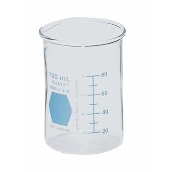 Kimax 14000B-100 Blue-Coded Griffin beakers; 100 mL, 12/cs