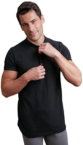 Cottonique Hypoallergenic Henley Short Sleeve Shirt for Men with Skin Allergies and Sensitive Skin