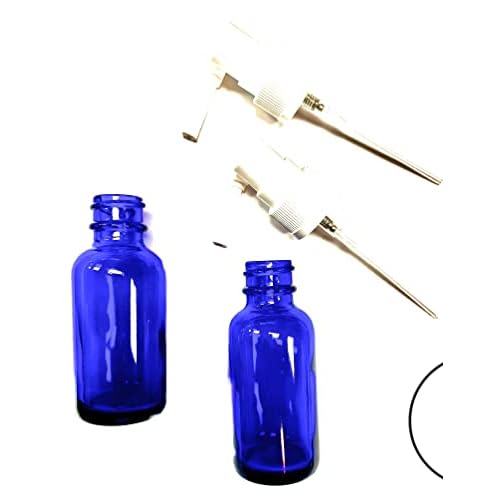 Snoot! Cobalt OralSwivel Glass Sprayers for Povidone Iodine PVP-I, Betadine, Colloidal Silver, Insulin, Snoot! & Saline 30ml 1oz Empty 2-Pack