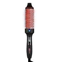 Infrared Thermal Brush, 1.5 Inch Heated Round Brush for Women, Dual Voltage Negative Ion Hot Brushes Styler for Blowout Look, Curling & Volumizing & Straightener for Dry Hair