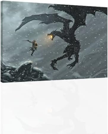 Skyrim Dragonborne Attack - CANVAS OR PRINT WALL ART