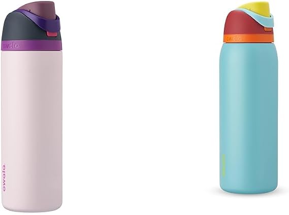Owala FreeSip Insulated Stainless Steel Water Bottle Bundle with Straw, BPA-Free, 40oz, 2 Pack