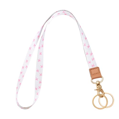 Lanyards for Keys, Neck Lanyards for ID Badges with Metal Hook, Cute Lanyard Keychain for Women, Small Bow