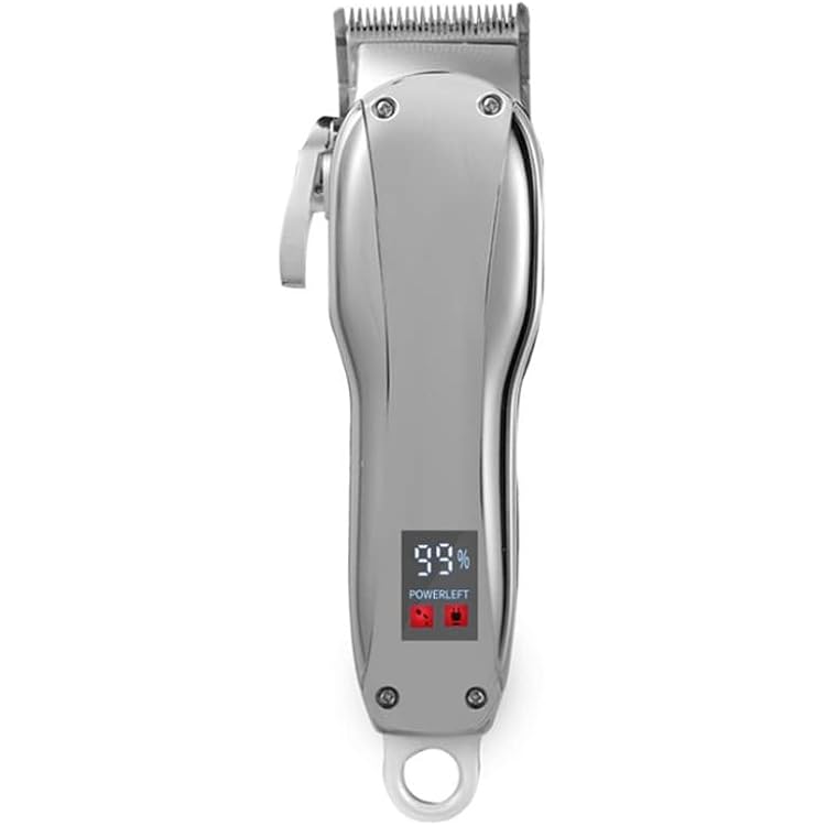 Hair Clippers for Men, Professional Barber Hair Clipper for Men Hair Cutting Hair Trimmer Rechargeable Beard Trimer Machine can be Zero Gap Color : Silver