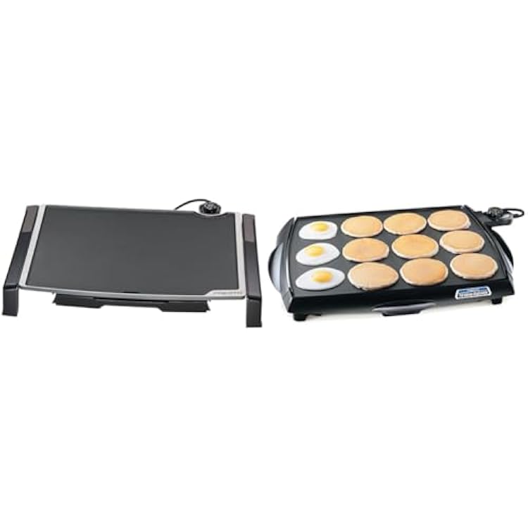 Presto XL 07073 Electric Tilt-N-fold Griddle, 19, Black & 07046 Tilt n Drain Big Griddle Cool-Touch Electric Griddle