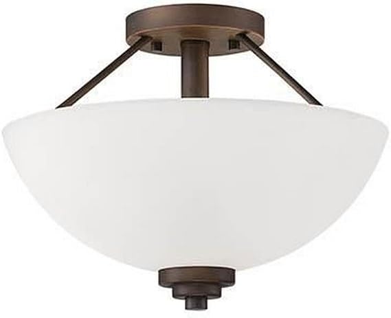 Millennium 3152-RBZ Transitional Two Light Semi-Flush Ceiling Mount from Durham Collection in Bronze/Dark Finish
