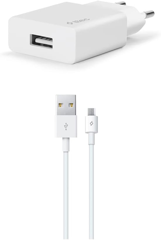 ttec SmartCharger Travel Charger, 2.1A and Micro USB, 120cm Wired, White