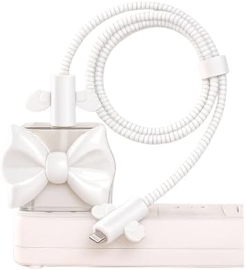 (ŞARJ KORUYUCU SET) 18/20W USB-C Güç Adaptörü iPhone ile Uyumlu Silikon Koruyucu Kılıf Seti + Evrensel Şarj Kablosu Koruyucu Seti, Darbe ve Kırılma Önleyici