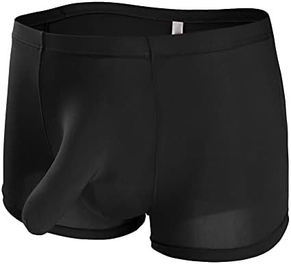 Maiyifu-GJ Men's Elephant Trunk Ice Silk Underwear Bulge Pouch Thong Quick-Drying Trunks Erotic Breathable Boxer Briefs