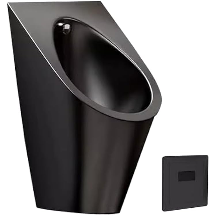 304 Stainless Steel Urinal, Wall Mounted Mens Bathroom Urinal, Intelligent Induction Design, Bar Urinals, Commercial Urinal, Urinals for Men BathroomBlack