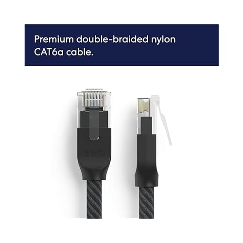 Amazon eero CAT6a Ethernet cable - Supports 10 gigabit+ speeds, 3 foot, 1-pack, Titanium Black