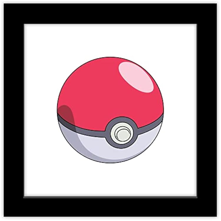 Trends International Gallery Pops Pokemon - Poke Ball Wall Art Wall Poster, 12 x 12, Black Framed Version