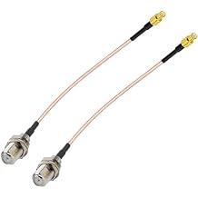 2PCS RF coaxial Coax Cable Assembly MCX Male to F Female 6''
