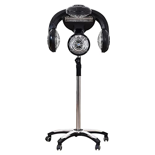 DNYSYSJ Hair Dryer, Salon Lamp Standing Hair Hairstyle Spa Color Processor Salon Heating Device 1.4KW 110V, Adjustable Heights, Black