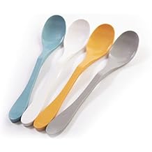 Knork Eco Spoon Plant Based Cutlery Bamboo Reusable Flatware Set, 12 Piece, Gray