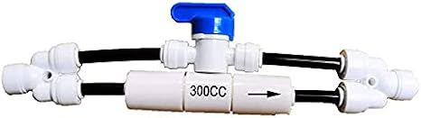 YZM Reverse Osmosis RO Flush Kit Valve for 300CC,50Gallon RO System Flow Restrictor, 1/4" Tube OD Ports.