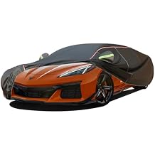 WOLWES Car Cover are Suitable for Chevrolet Corvette All-Weather Windproof, Snowproof, Rainproof, UV-Protected and Breathable All-Season Universal with Side Door Zip Oxford Cloth Car Cover (Color : B