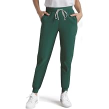 Medical Scrub Pants for Women, Jogger Pants with 6 Pockets, Soft Womens Scrubs Pant Drawstring Mid-Rise Cargo Pants
