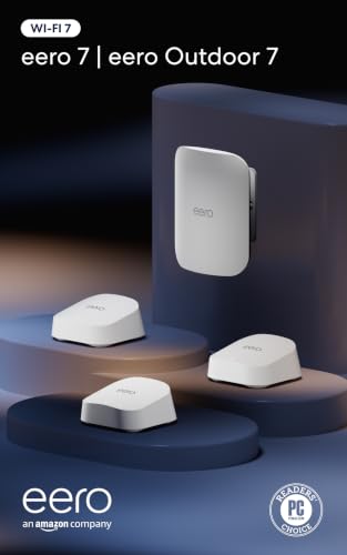Amazon eero 7 (3-pack) with Amazon eero Outdoor 7 (1-pack) mesh wifi system