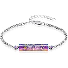 Oinsi Sunflower Urn Bracelet for Ashes Cylinder Bar Cremation Jewelry for Women Men Memorial Keepsake Urn Pendant Ashes Holder Bangle