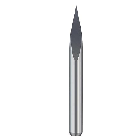 Pyramid Engraving Bits 4mm/6mm Dia, 20 30 40 45 60 90 Degrees CNC Router Milling Tool, 3 Edge Shank Carbide End Mill 1pc(6mmx30x0.1mm)