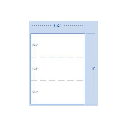 KDM 5034, Perforated Paper 8-12 X 11, Perfed 3-23 7-13 From Bottom 24#, 2500 per Carton