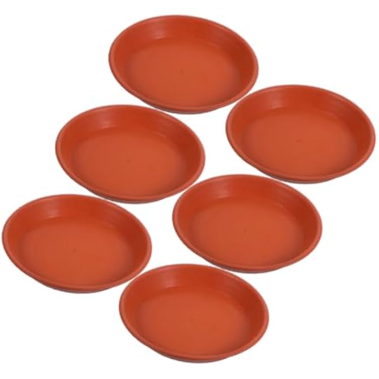 Mipcase 6Pcs Heavy Duty Plastic Round Plant Saucers Drip Trays for Flower Pots Deep Plant Pot Tray for Use Protects Furniture from Water Damage