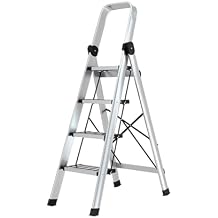 Household Stepladders Ladder Household Folding Telescopic Aluminum Alloy Herringbone Ladder Thickened Indoor Multi-functional Anti-slip Pedal Escalator Folding Stepladder ( Color : B-4 Step Ladder )
