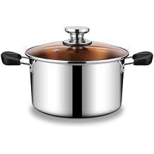 Onader 6 Quart Stainless Steel Stock Cooking Pot, Tri-Ply Soup Induction Pot Stockpot with Lid & Anti-Scald Handles