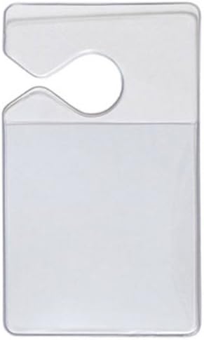 Clear Parking Permit Holder - Durable Vertical Parking Lot Pass Rear View Mirror Hanger - for Small Stickers and Passes - for Car or Truck by Specialist ID (1 Single)